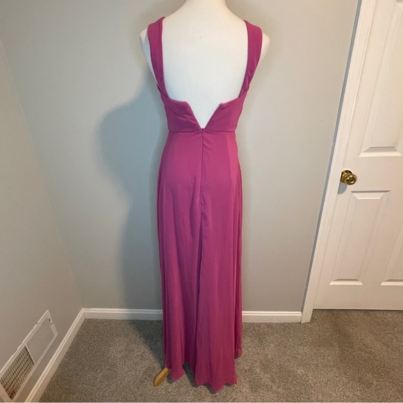 AFTER SIX Contoured Wide Strap Sweetheart Maxi Dress Tea Rose Size 0 - Picture 7 of 9